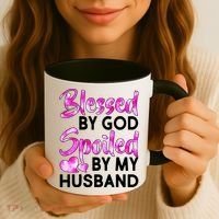 Blessed By God Spoiled By Husband Coffee Mug thumb 3