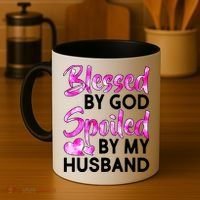 Blessed By God Spoiled By Husband Coffee Mug thumb 4
