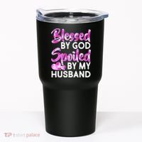 Blessed By God Spoiled By Husband Tumbler thumb 0