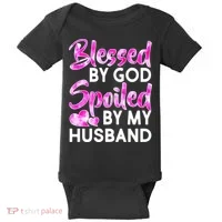 Blessed By God Spoiled By Husband Baby Bodysuit thumb 0