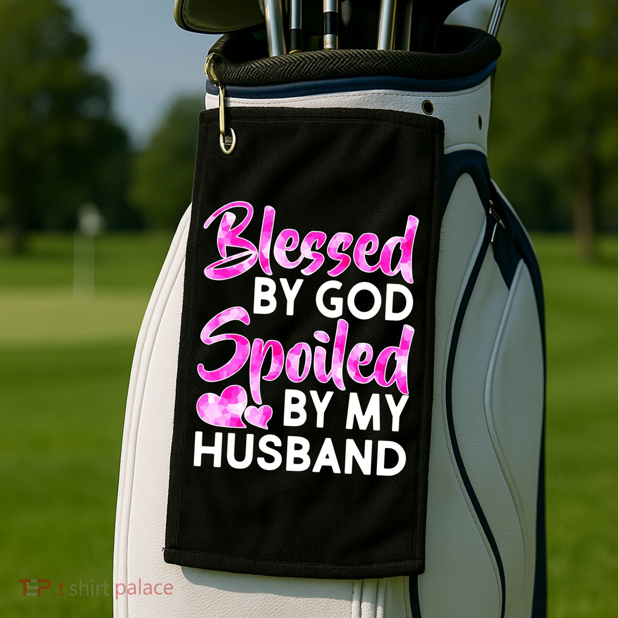 Blessed By God Spoiled By Husband Golf Towel