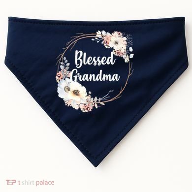Blessed Grandma Floral USA-Made Doggie Bandana
