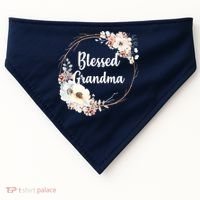 Blessed Grandma Floral USA-Made Doggie Bandana thumb 0