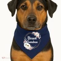 Blessed Grandma Floral USA-Made Doggie Bandana thumb 1