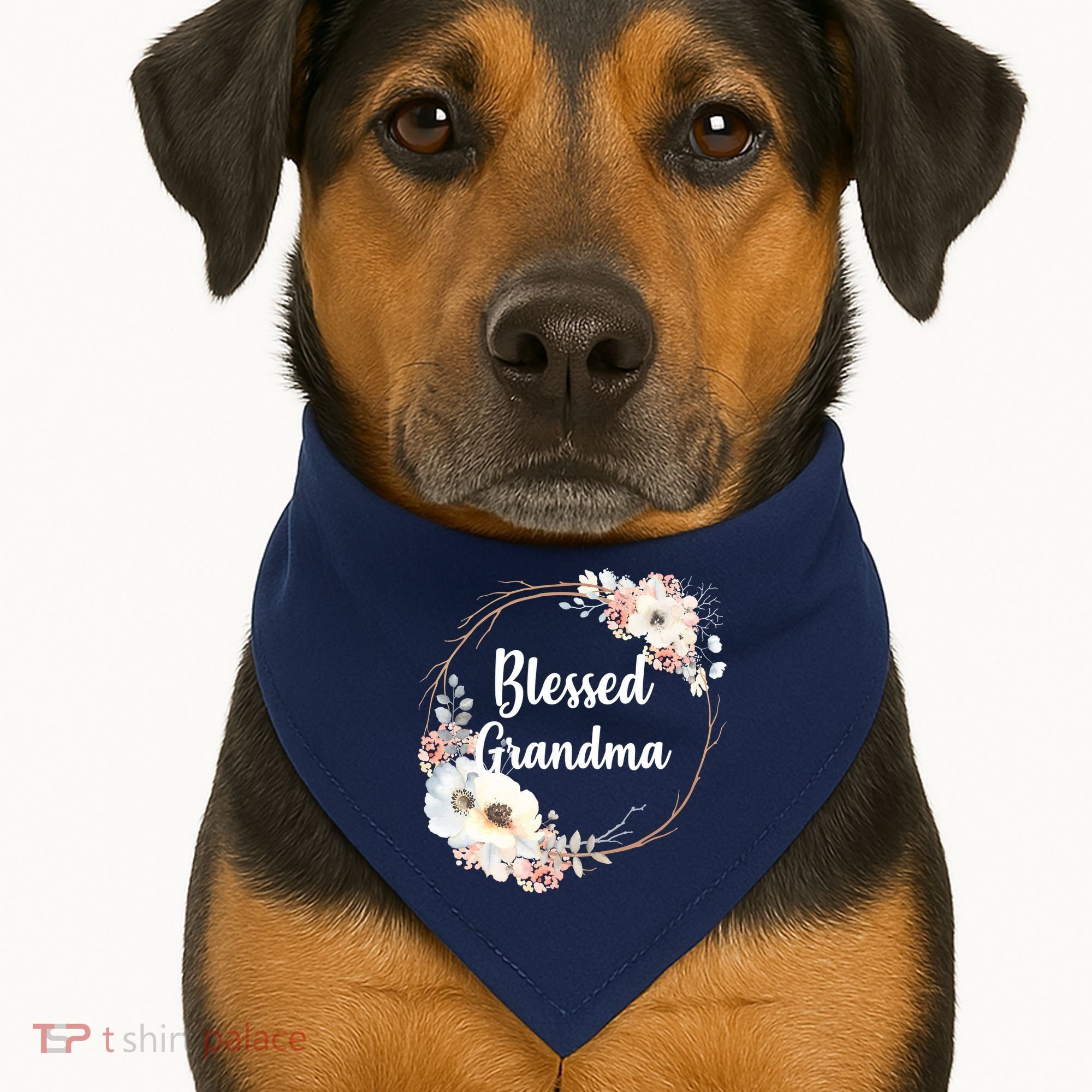 Blessed Grandma Floral USA-Made Doggie Bandana
