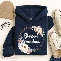 Blessed Grandma Floral Hoodie thumb 4