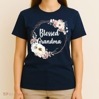 Blessed Grandma Floral T-Shirt thumb 4