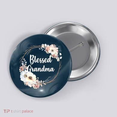 Blessed Grandma Floral Button
