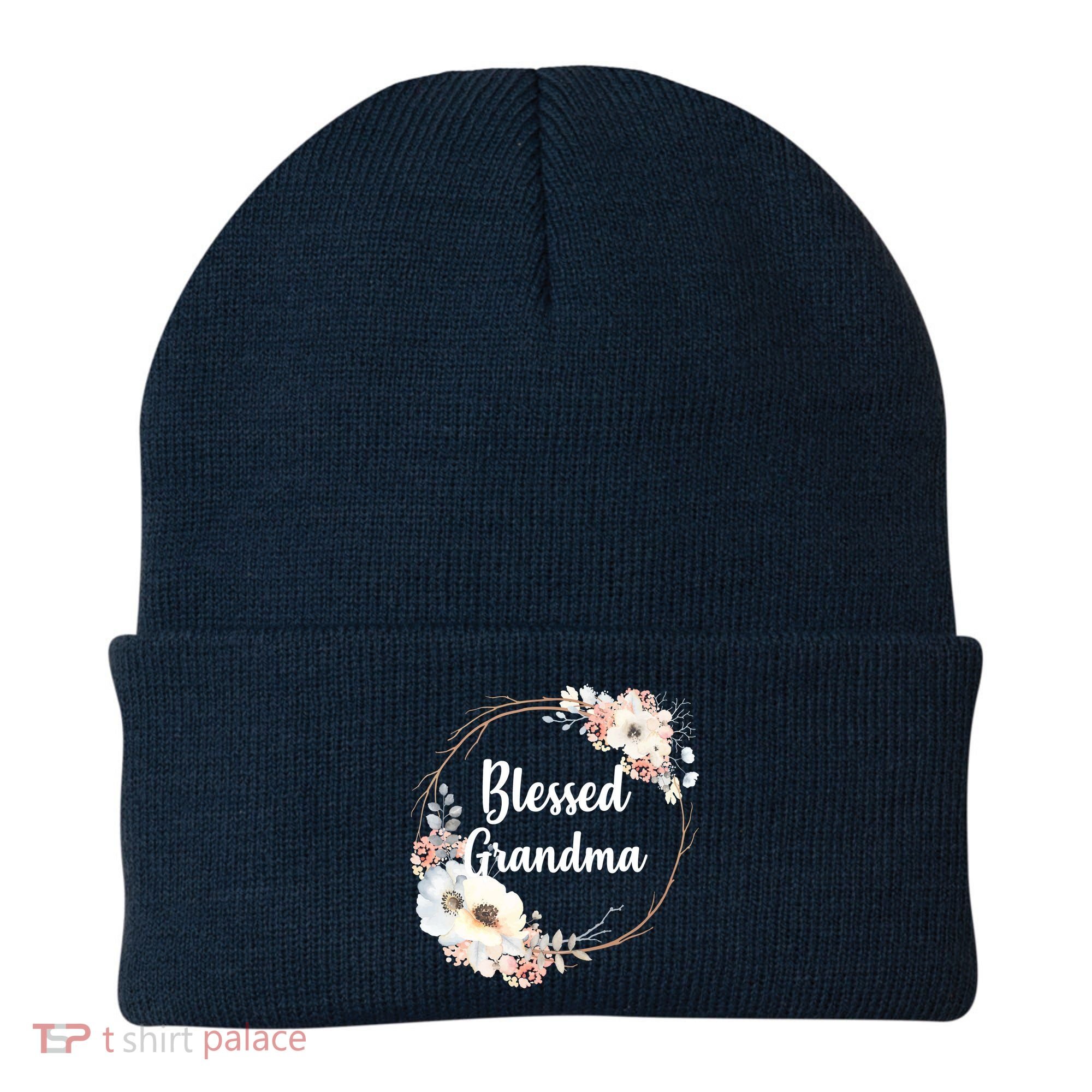 Blessed Grandma Floral Beanie