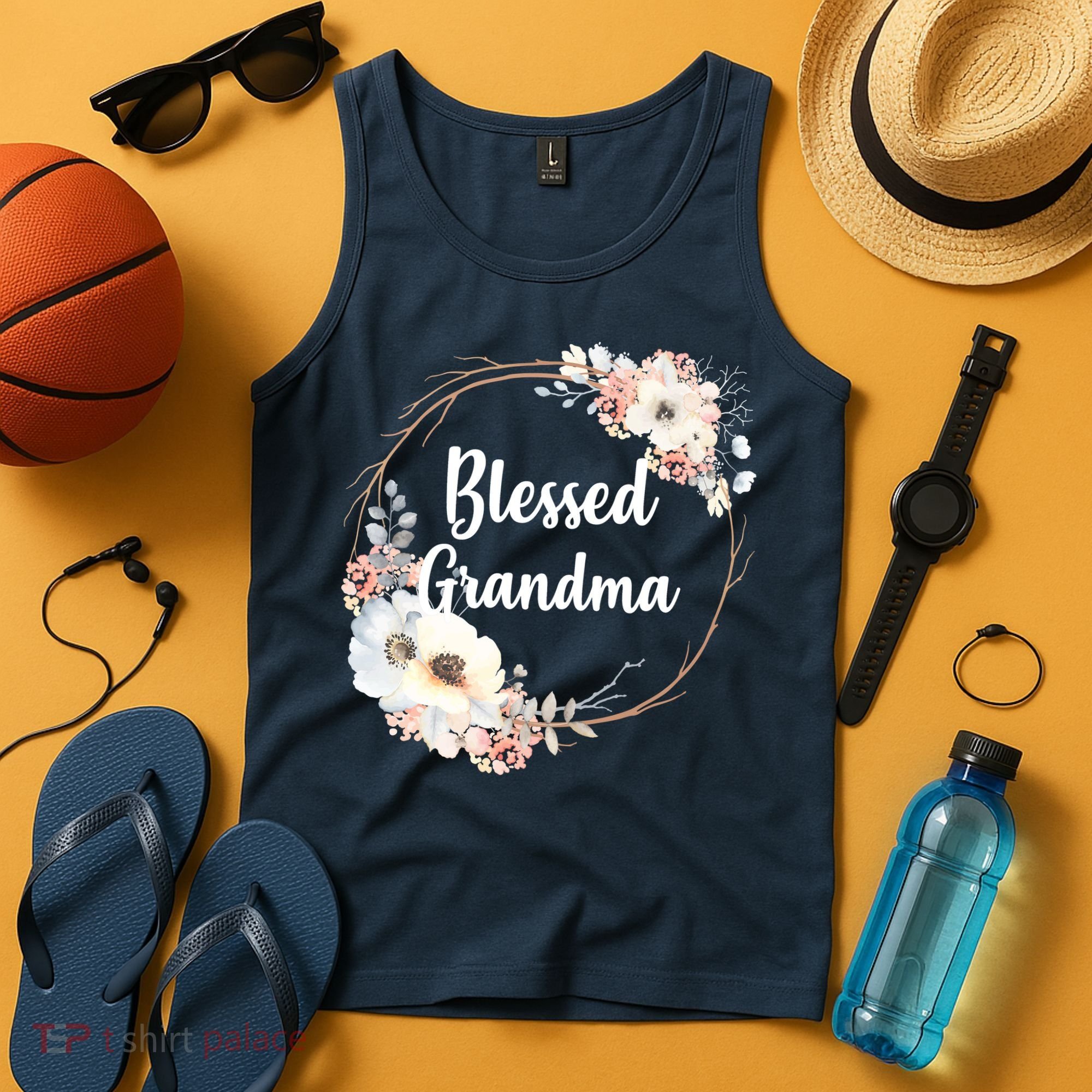 Blessed Grandma Floral Tank Top