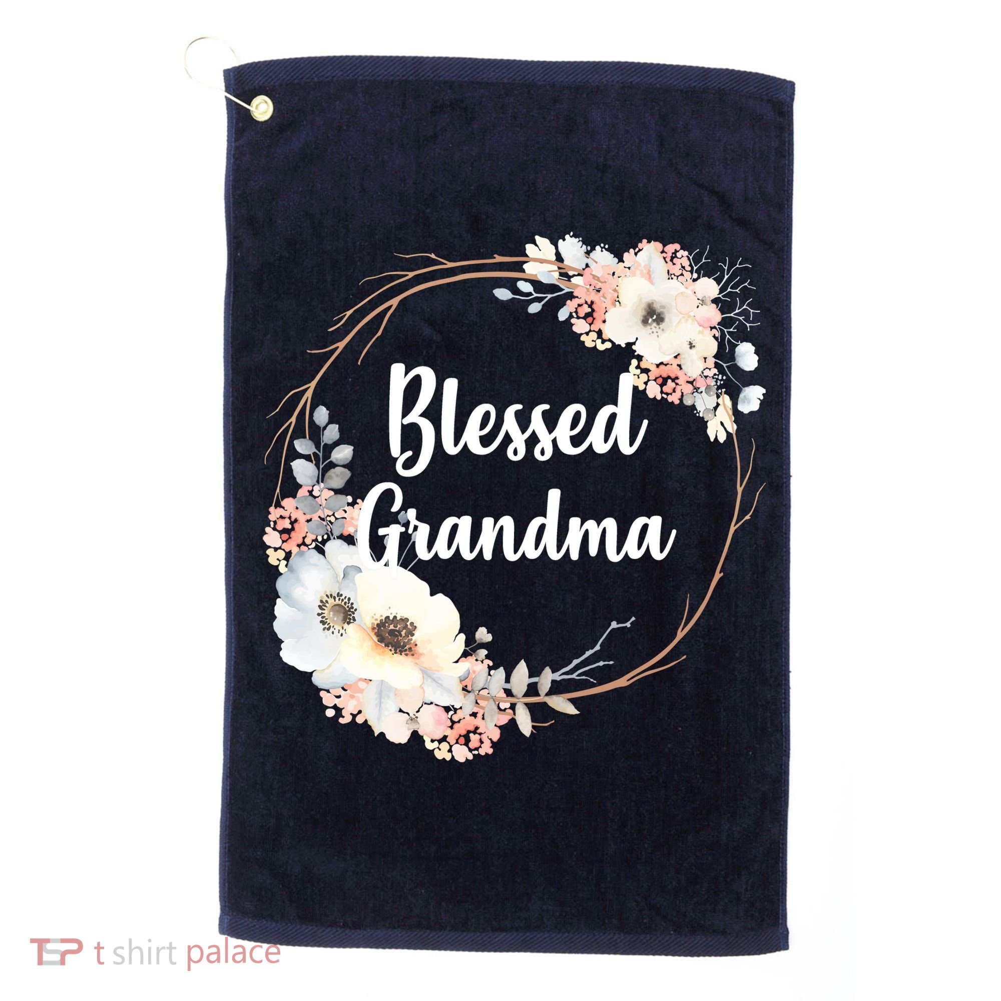 Blessed Grandma Floral Golf Towel