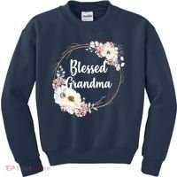 Blessed Grandma Floral Kids Sweatshirt thumb 0