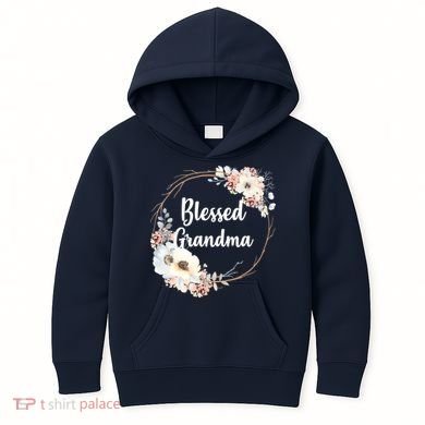 Blessed Grandma Floral Kids Hoodie
