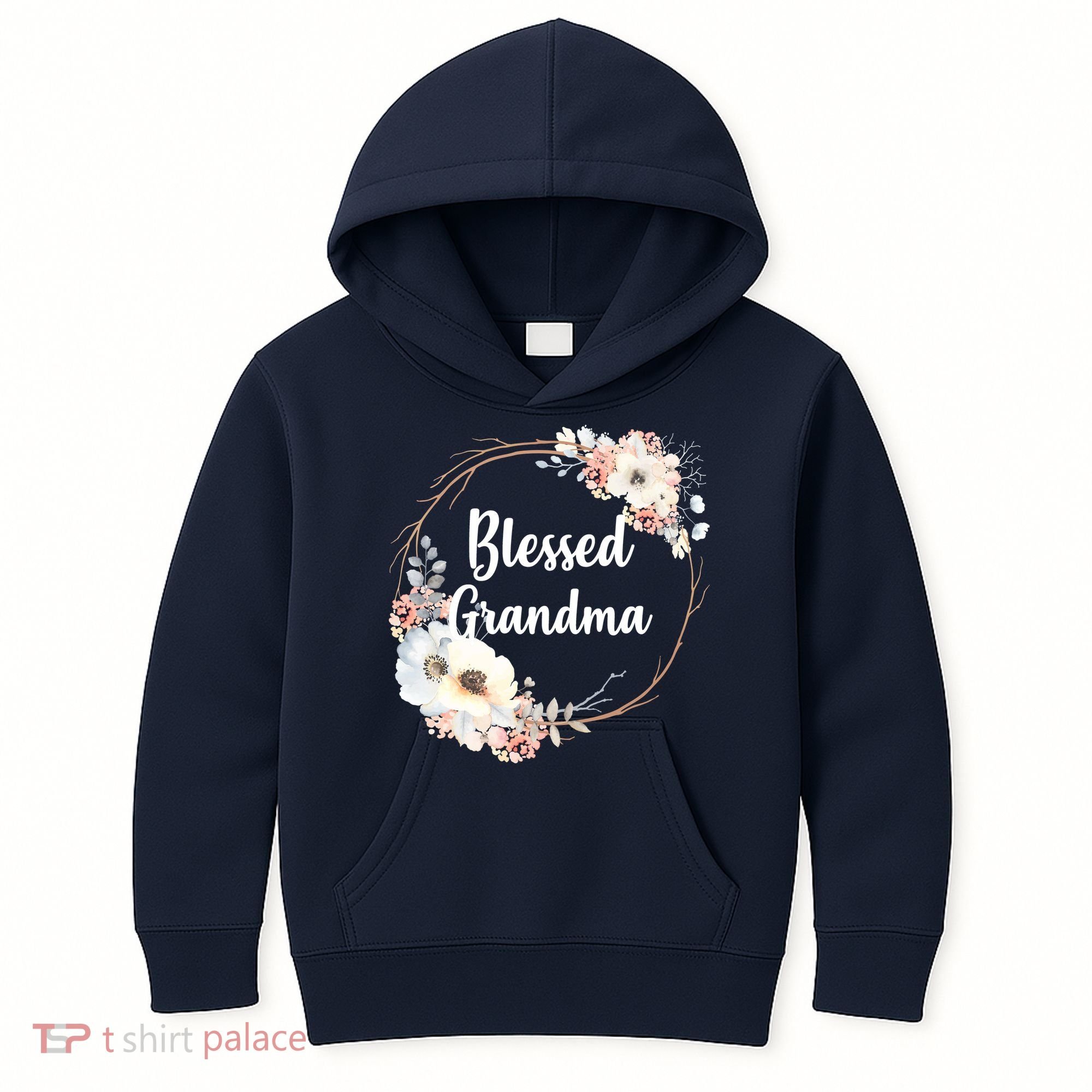 Blessed Grandma Floral Kids Hoodie