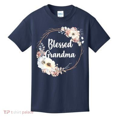 Blessed Grandma Floral Kids T-Shirt