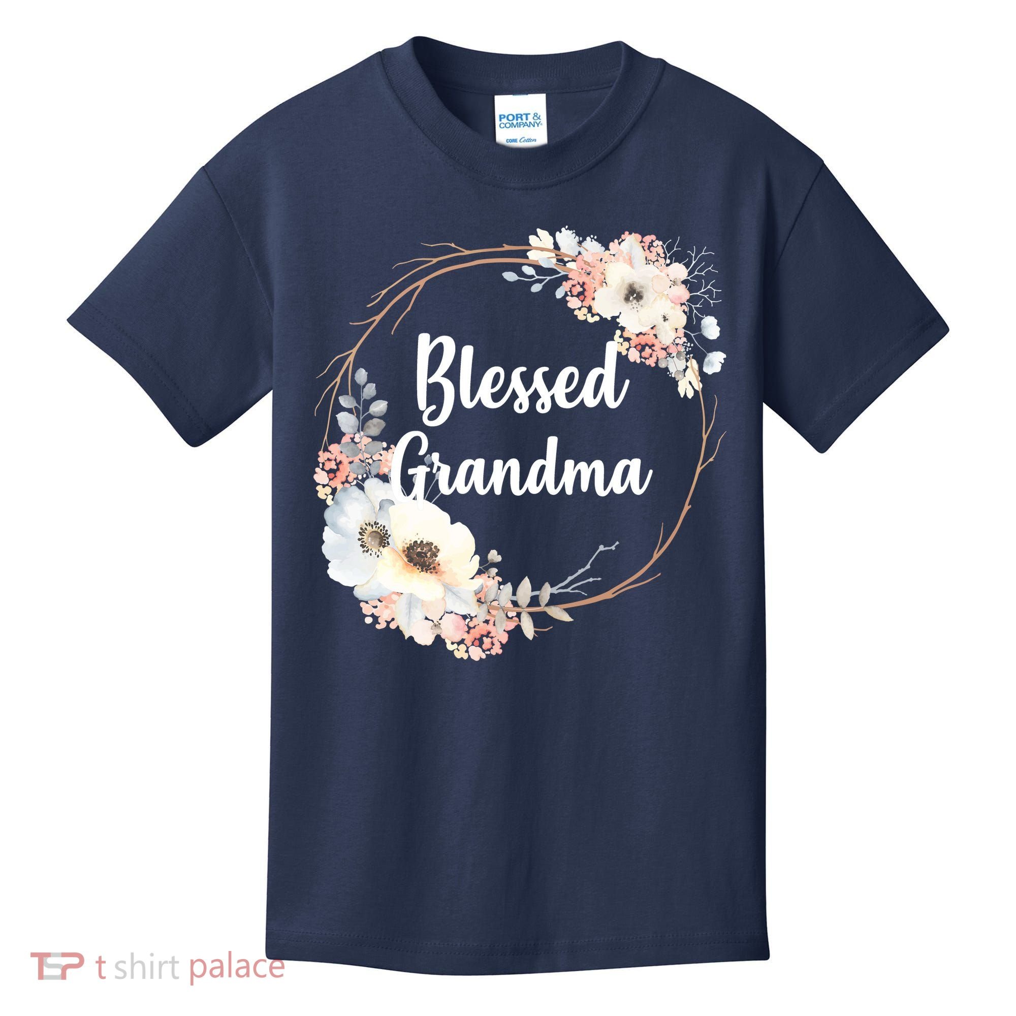 Blessed Grandma Floral Kids T-Shirt