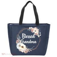 Blessed Grandma Floral Tote Bag thumb 0
