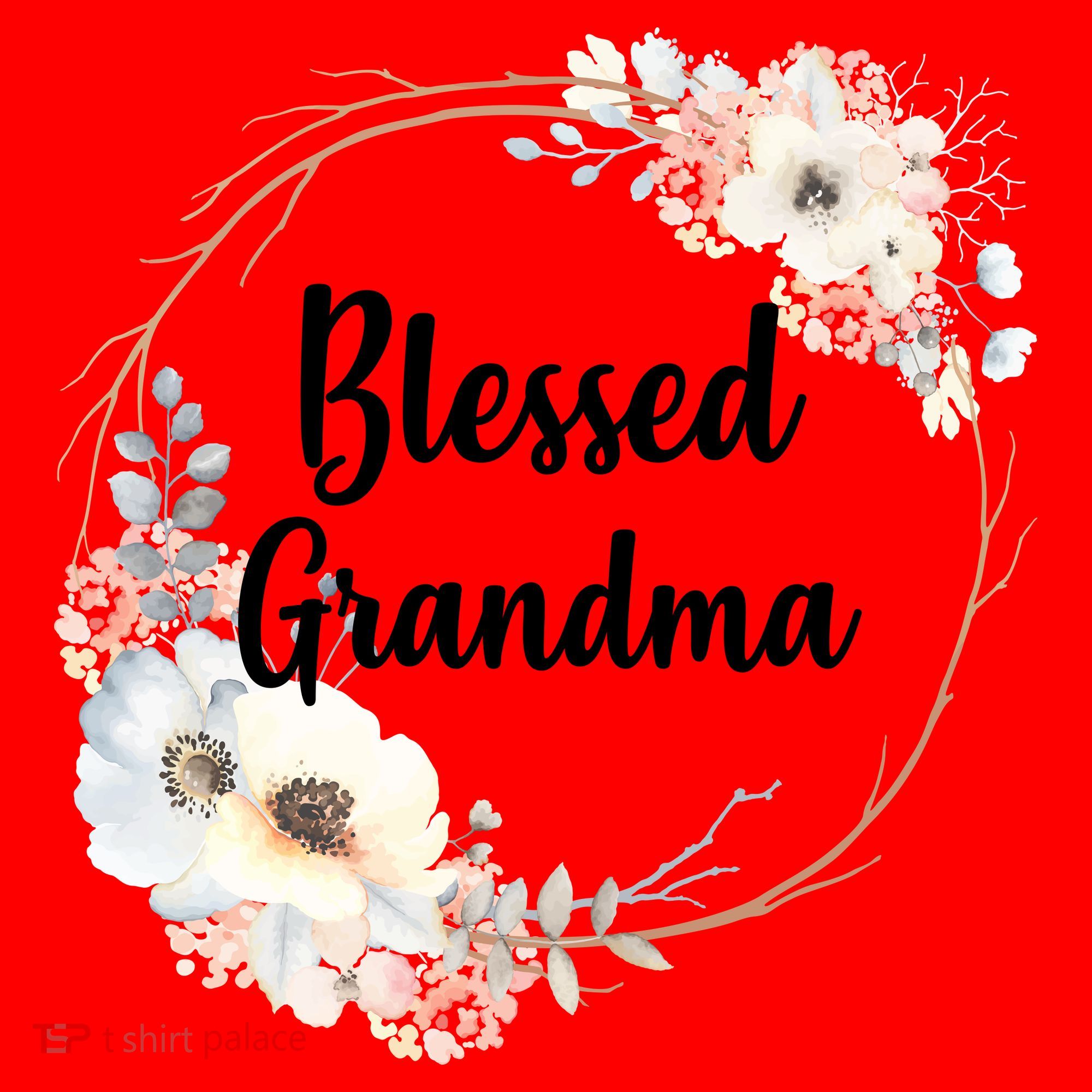 Blessed Grandma Floral Santa Hat