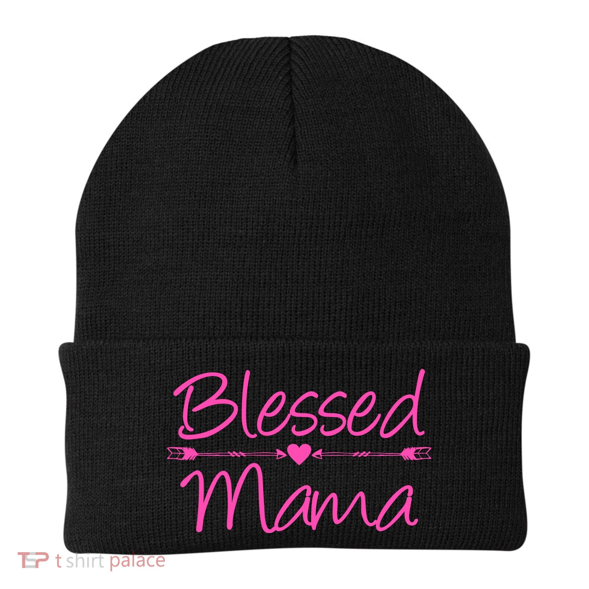 Blessed Mama Heart Arrows Mom Beanie