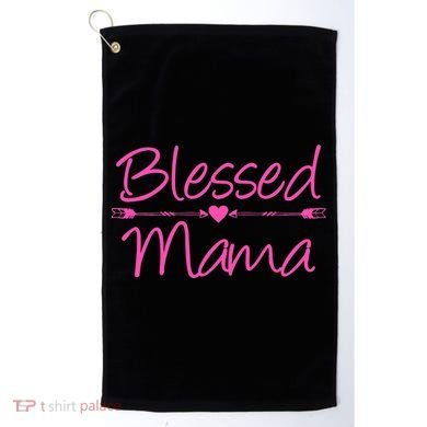 Blessed Mama Heart Arrows Mom Golf Towel