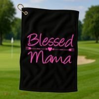 Blessed Mama Heart Arrows Mom Golf Towel thumb 1