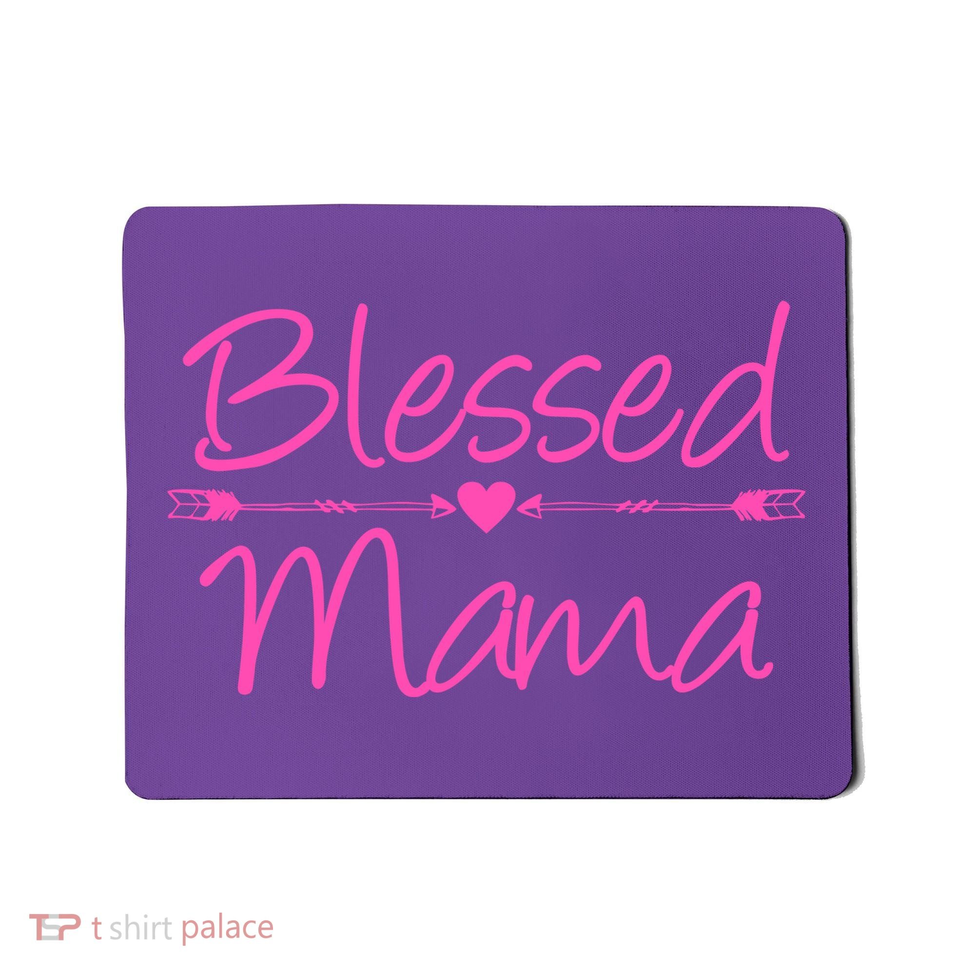 Blessed Mama Heart Arrows Mom Mousepad