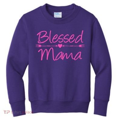 Blessed Mama Heart Arrows Mom Kids Sweatshirt