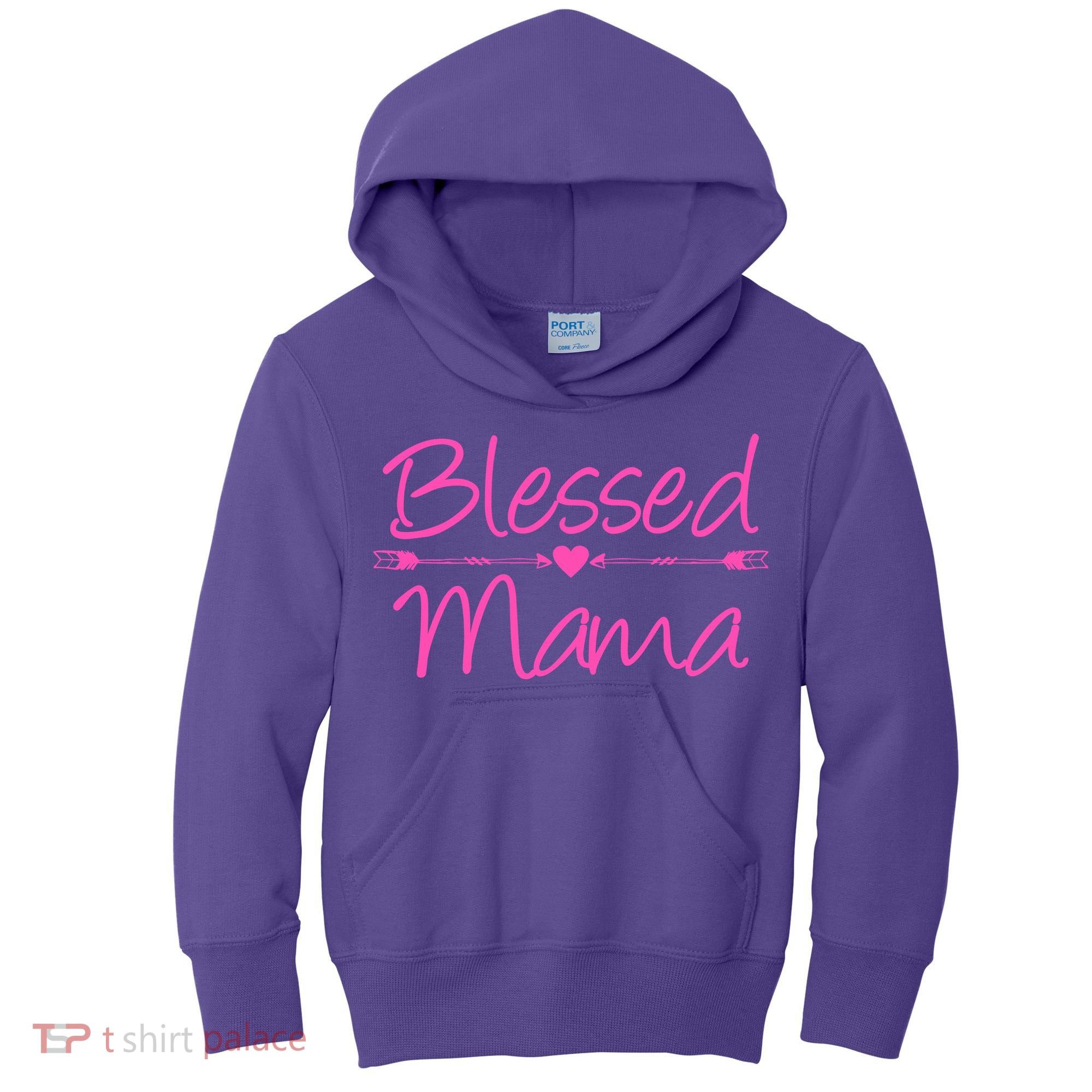 Blessed Mama Heart Arrows Mom Kids Hoodie