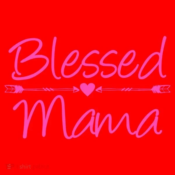 Blessed Mama Heart Arrows Mom Santa Hat