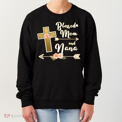 Blessed Mom And Nana Cross Floral  Women's Sweatshirt