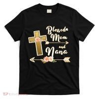 Blessed Mom And Nana Cross Floral  T-Shirt thumb 0