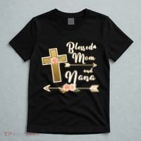Blessed Mom And Nana Cross Floral  T-Shirt thumb 5