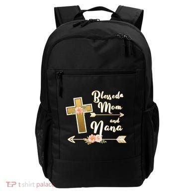 Blessed Mom And Nana Cross Floral  Backpack