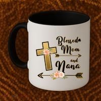 Blessed Mom And Nana Cross Floral  Coffee Mug thumb 2