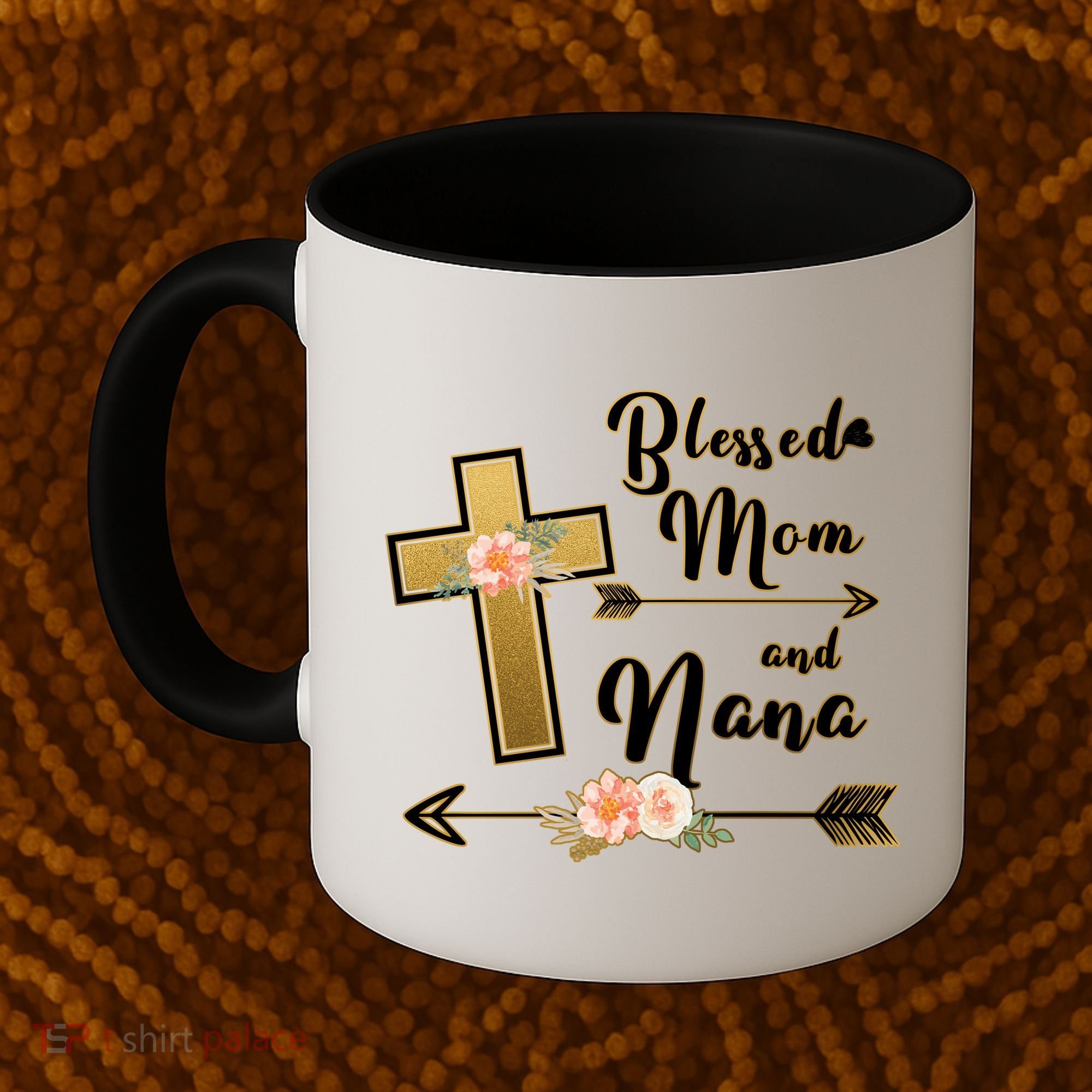 Blessed Mom And Nana Cross Floral  Coffee Mug