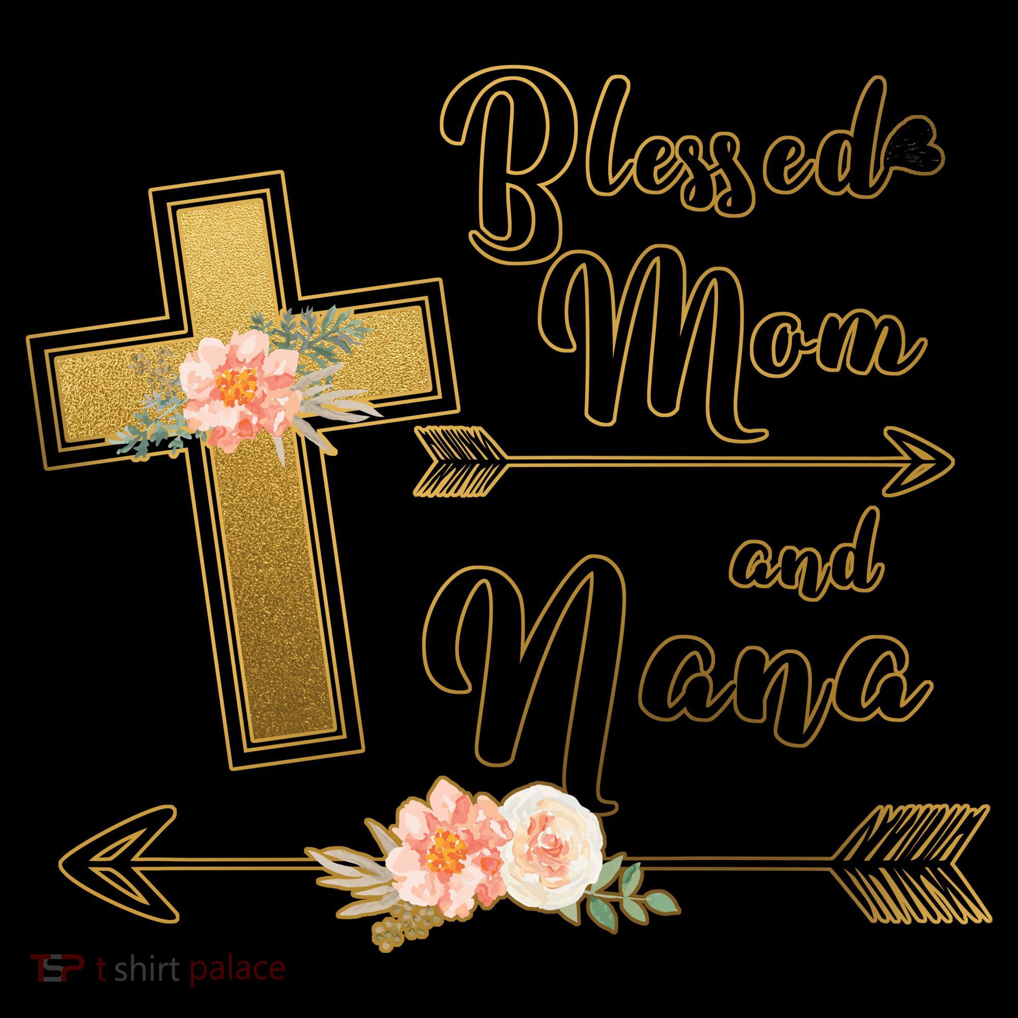 Blessed Mom And Nana Cross Floral  Coffee Mug