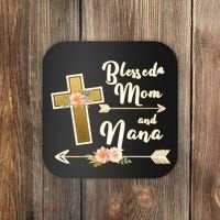 Blessed Mom And Nana Cross Floral  Coaster thumb 0