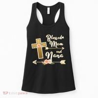 Blessed Mom And Nana Cross Floral  Women's Tank Top thumb 0