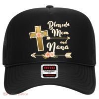 Blessed Mom And Nana Cross Floral  Hat thumb 0