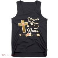 Blessed Mom And Nana Cross Floral  Tank Top thumb 0