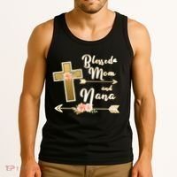 Blessed Mom And Nana Cross Floral  Tank Top thumb 3