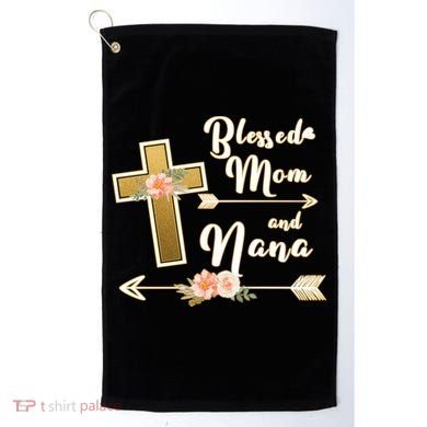 Blessed Mom And Nana Cross Floral  Golf Towel