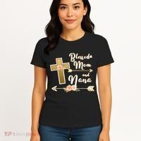 Blessed Mom And Nana Cross Floral  Women's T-Shirt thumb 4