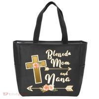 Blessed Mom And Nana Cross Floral  Tote Bag thumb 0