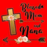 Blessed Mom And Nana Cross Floral  Santa Hat thumb 1