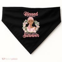 Blessed To Be Call Breast Cancer Survivor Pink Warrior USA-Made Doggie Bandana thumb 0