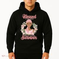 Blessed To Be Call Breast Cancer Survivor Pink Warrior Hoodie thumb 2