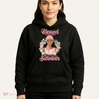 Blessed To Be Call Breast Cancer Survivor Pink Warrior Hoodie thumb 5
