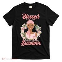 Blessed To Be Call Breast Cancer Survivor Pink Warrior T-Shirt thumb 0