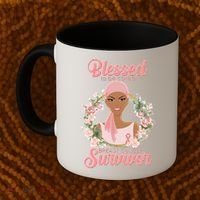 Blessed To Be Call Breast Cancer Survivor Pink Warrior Coffee Mug thumb 2